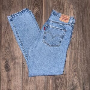 Levi's Denim 501 Light Wash Solid Blue Jeans Ripped Button-Fly